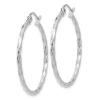 14k WG Twist Polished Hoop Earring-TE567