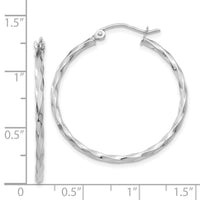 14k WG Twist Polished Hoop Earring-TE567