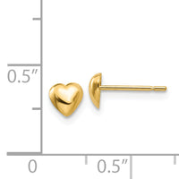 14K Polished Heart Post Stud Earrings-TE597