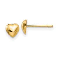14K Polished Heart Post Stud Earrings-TE597