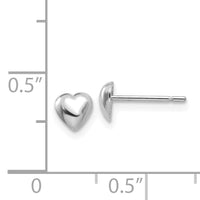 14K White Gold Polished Heart Post Earrings-TE597W