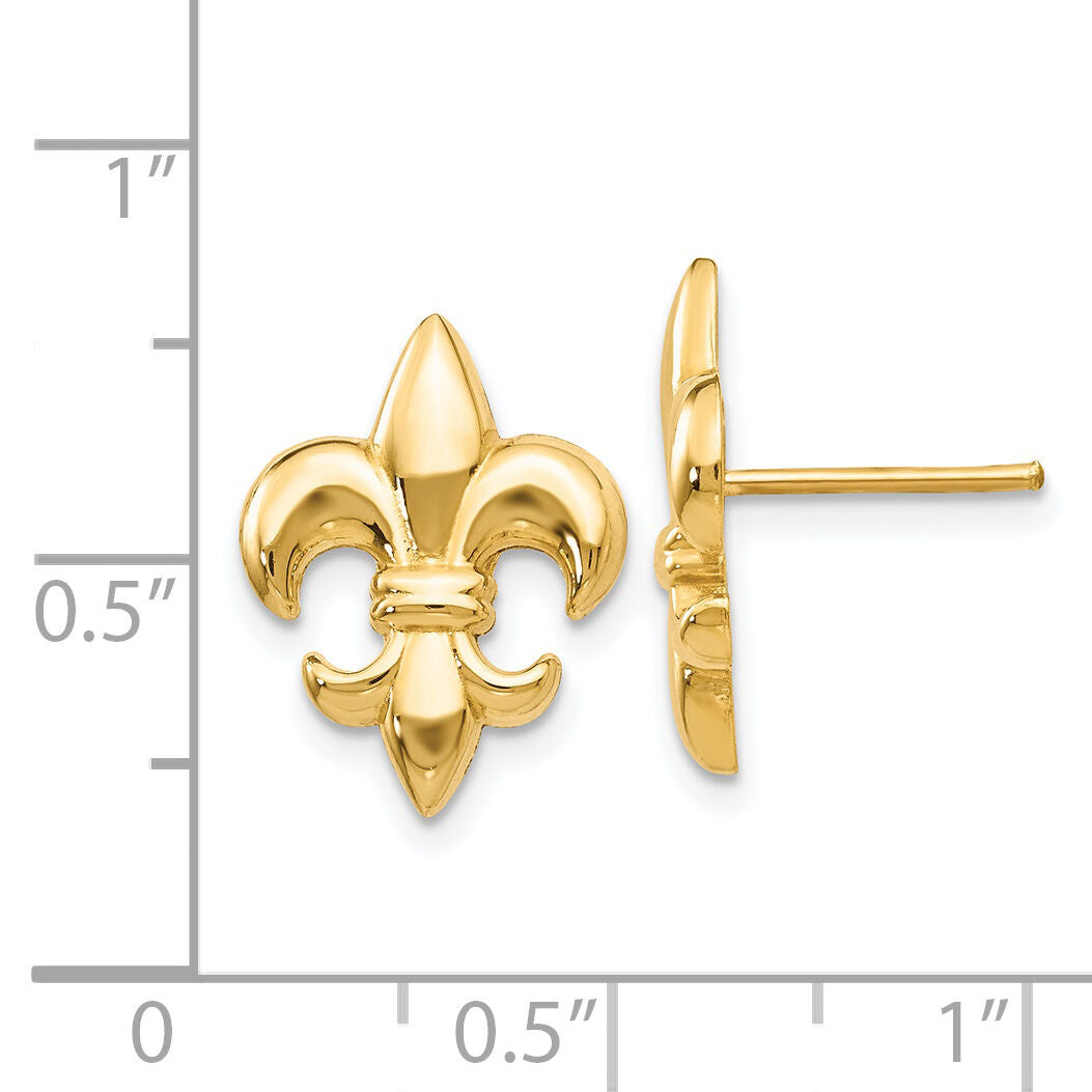 14k Small Fleur-De-Lis Earring-TE619
