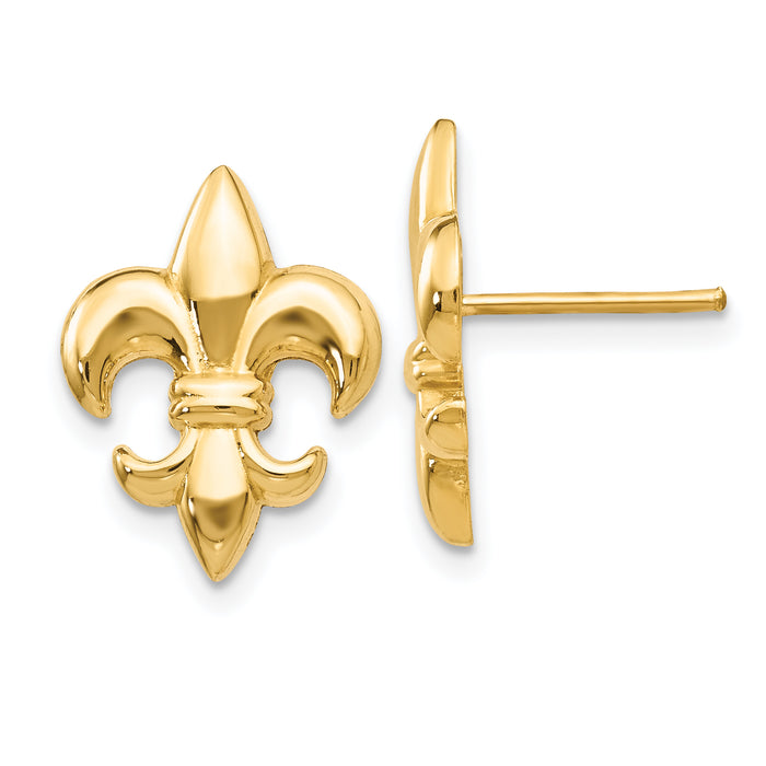 14k Small Fleur-De-Lis Earring-TE619