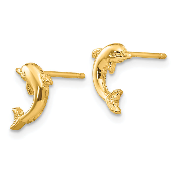 14k Dolphin Post Earrings-TE620