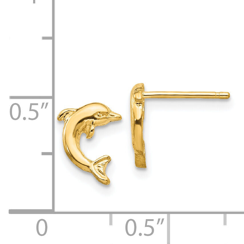 14k Dolphin Post Earrings-TE620