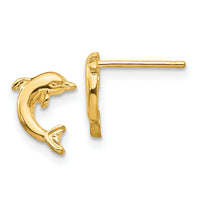 14k Dolphin Post Earrings-TE620