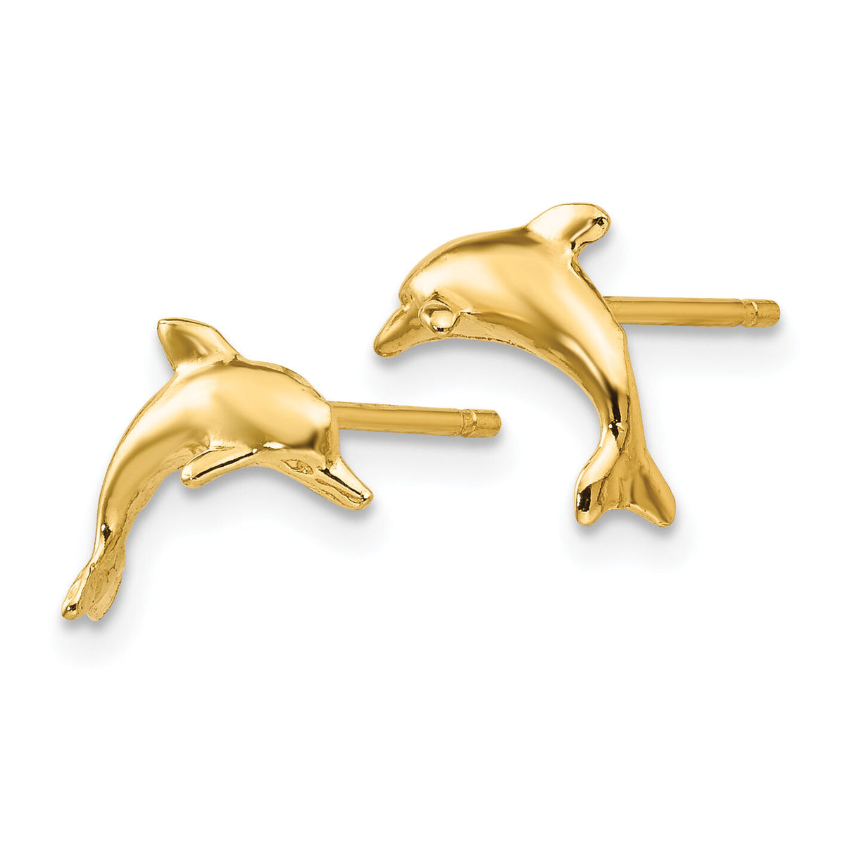14k Dolphin Post Earrings-TE622