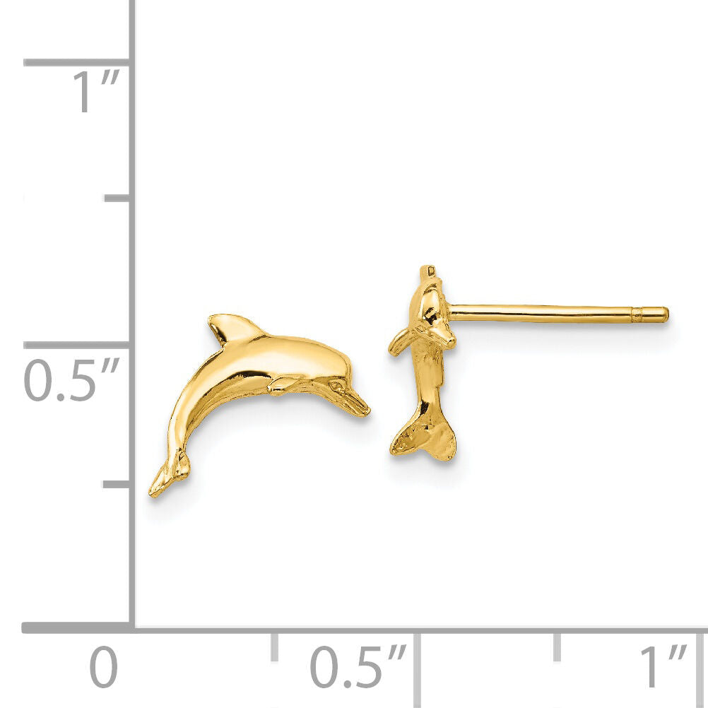14k Dolphin Post Earrings-TE622
