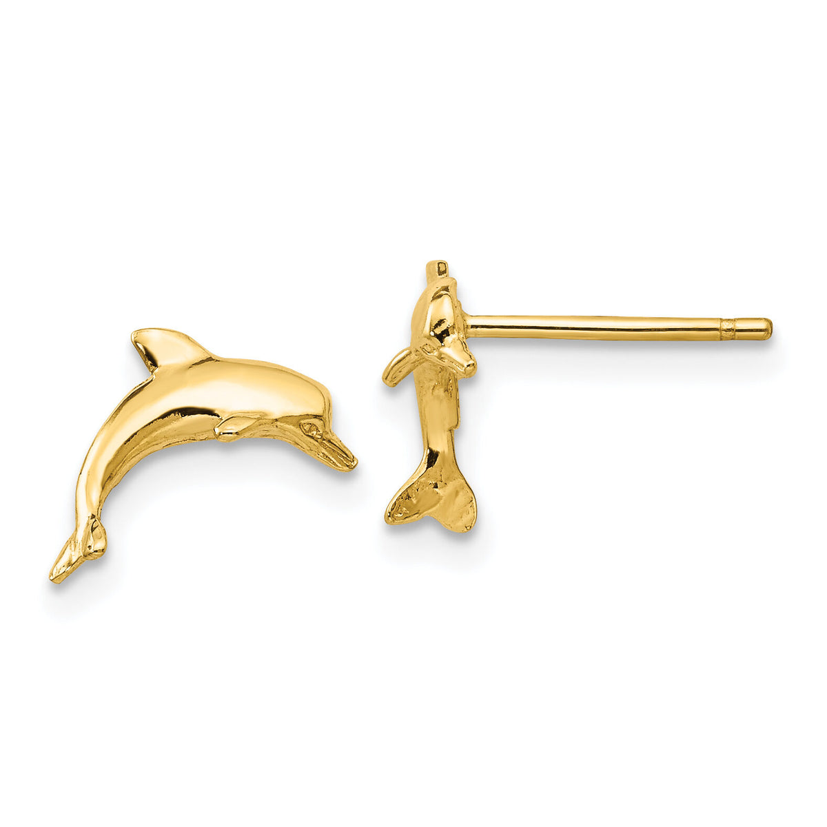 14k Dolphin Post Earrings-TE622
