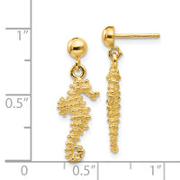 14k Seahorse Dangle Earrings-TE626