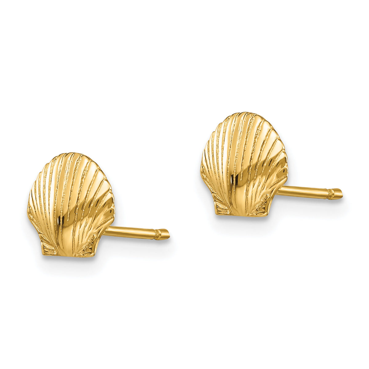 14k Mini Scallop Shell Post Earrings-TE632