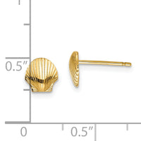 14k Mini Scallop Shell Post Earrings-TE632