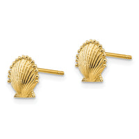 14k Scallop Shell Post Earrings-TE633