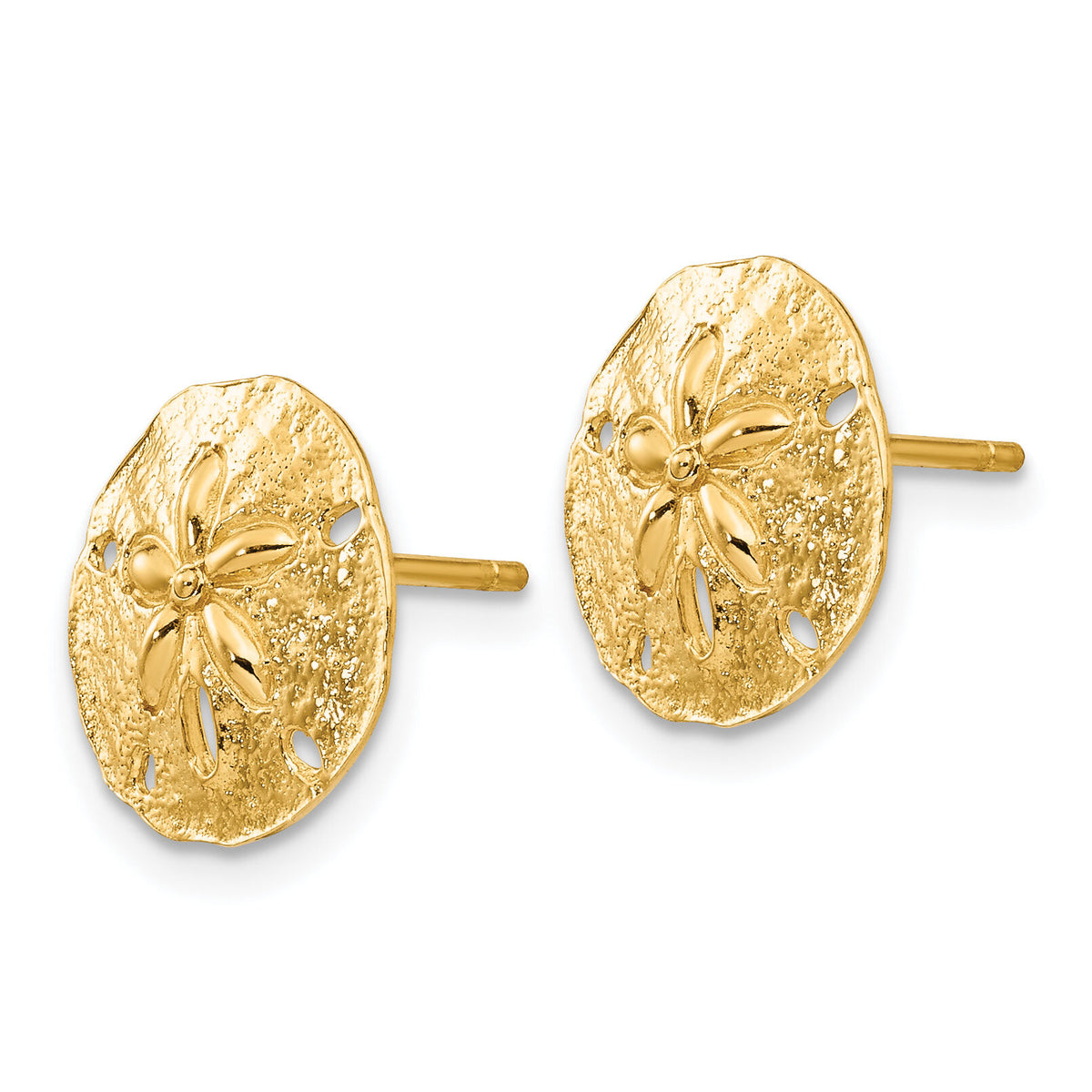 14k Sand Dollar Post Earrings-TE636