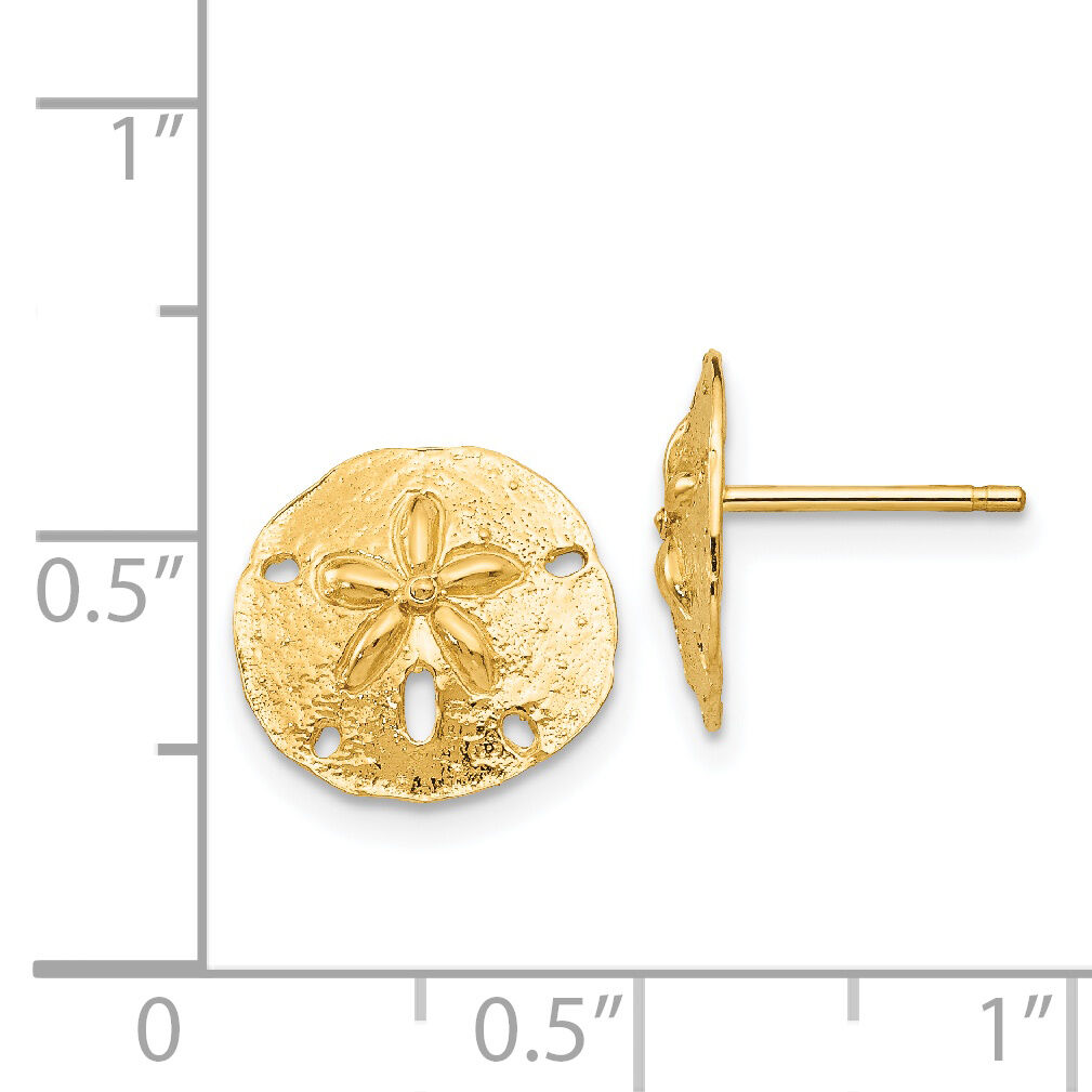 14k Sand Dollar Post Earrings-TE636