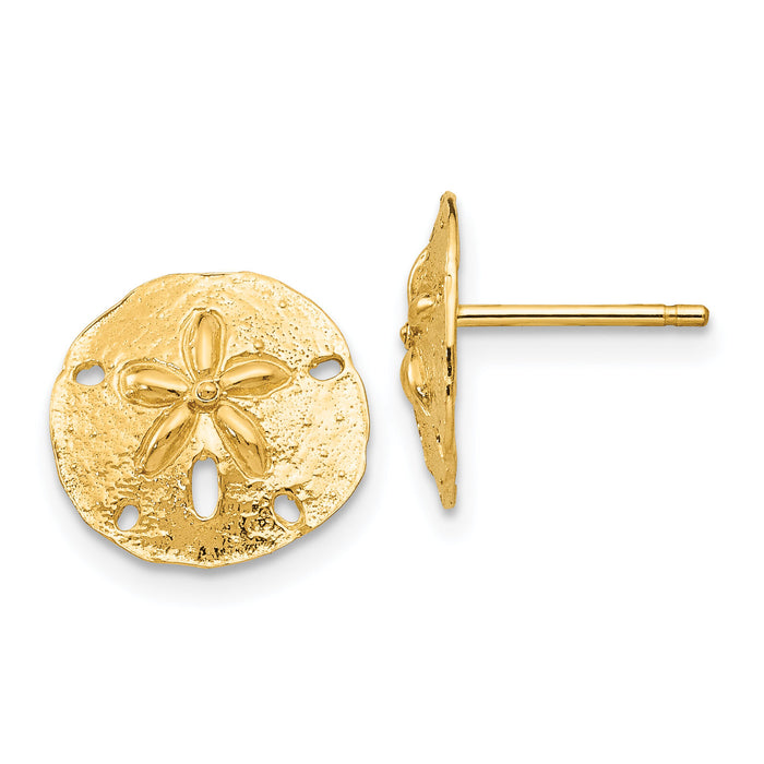 14k Sand Dollar Post Earrings-TE636
