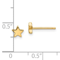 14k Gold Polished Star Post Earrings-TE651