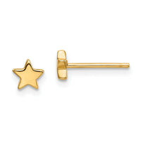 14k Gold Polished Star Post Earrings-TE651