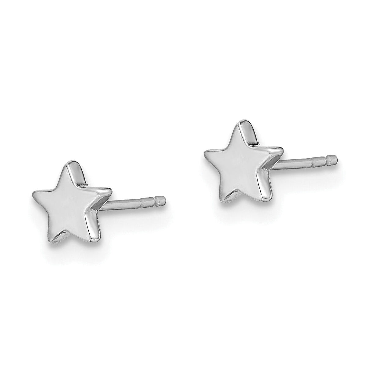 14k White Gold Polished Star Post Earrings-TE651W