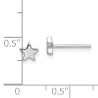 14k White Gold Polished Star Post Earrings-TE651W
