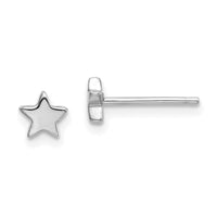 14k White Gold Polished Star Post Earrings-TE651W