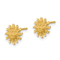 14k Satin Diamond-cut Sun Post Earrings-TE653