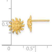 14k Satin Diamond-cut Sun Post Earrings-TE653