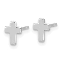 14k White Gold Polished Cross Post Earrings-TE664W