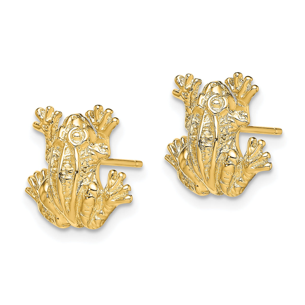 14K 2-D Leap Frog Post Earrings-TE670