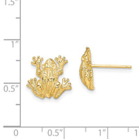 14K 2-D Leap Frog Post Earrings-TE670