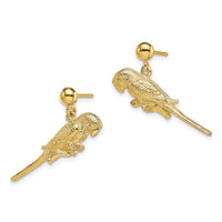 14K 3-D Parrot Dangle Earrings-TE675