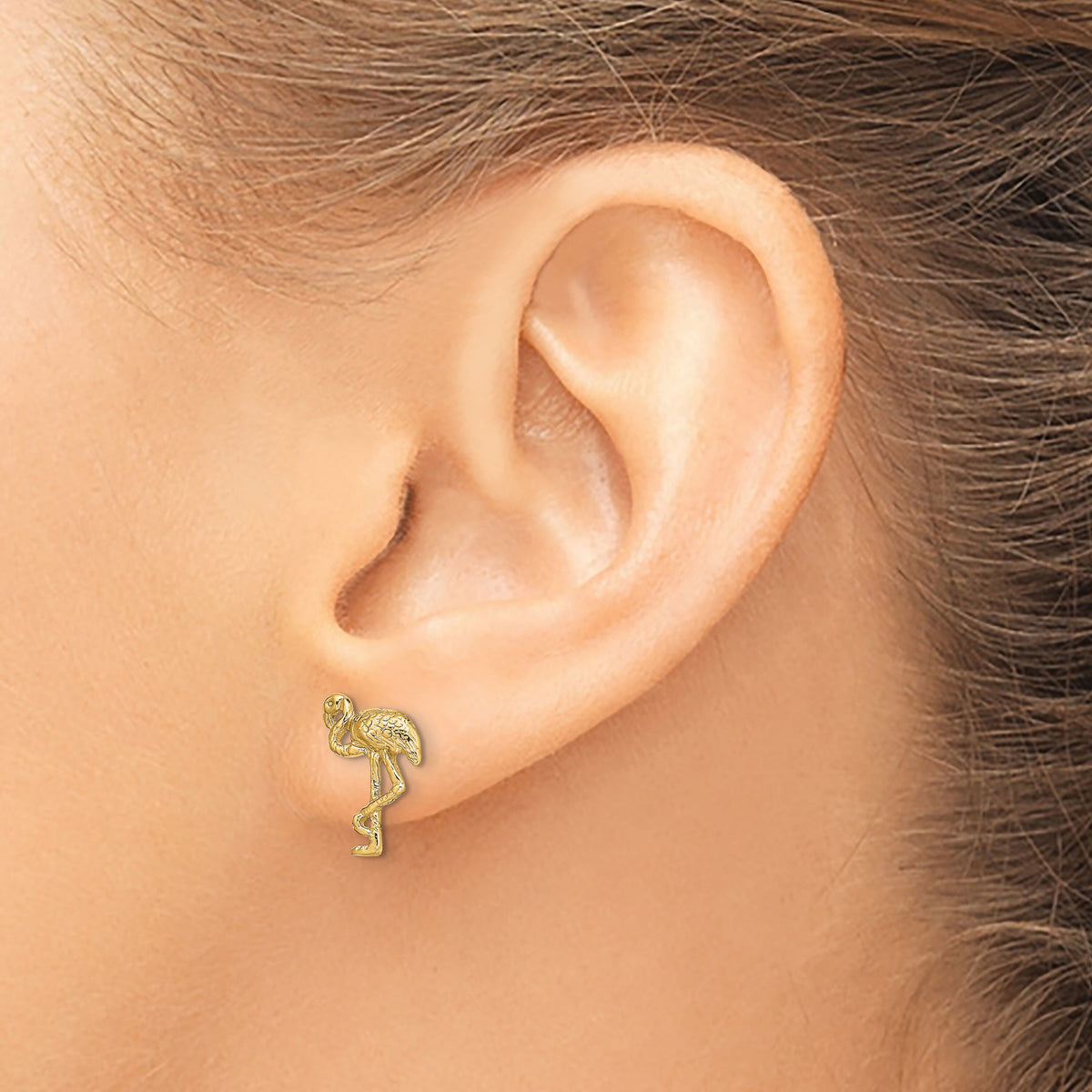 14K Flamingo Post Earrings-TE676