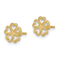 14K Five Hearts Circle Post Earrings-TE707