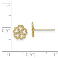 14K Five Hearts Circle Post Earrings-TE707