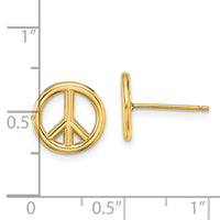 14K Polished Peace Symbol Post Earrings-TE719