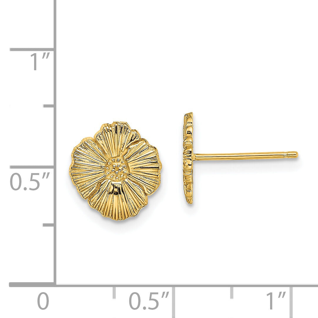 14K Flower Post Earrings-TE720