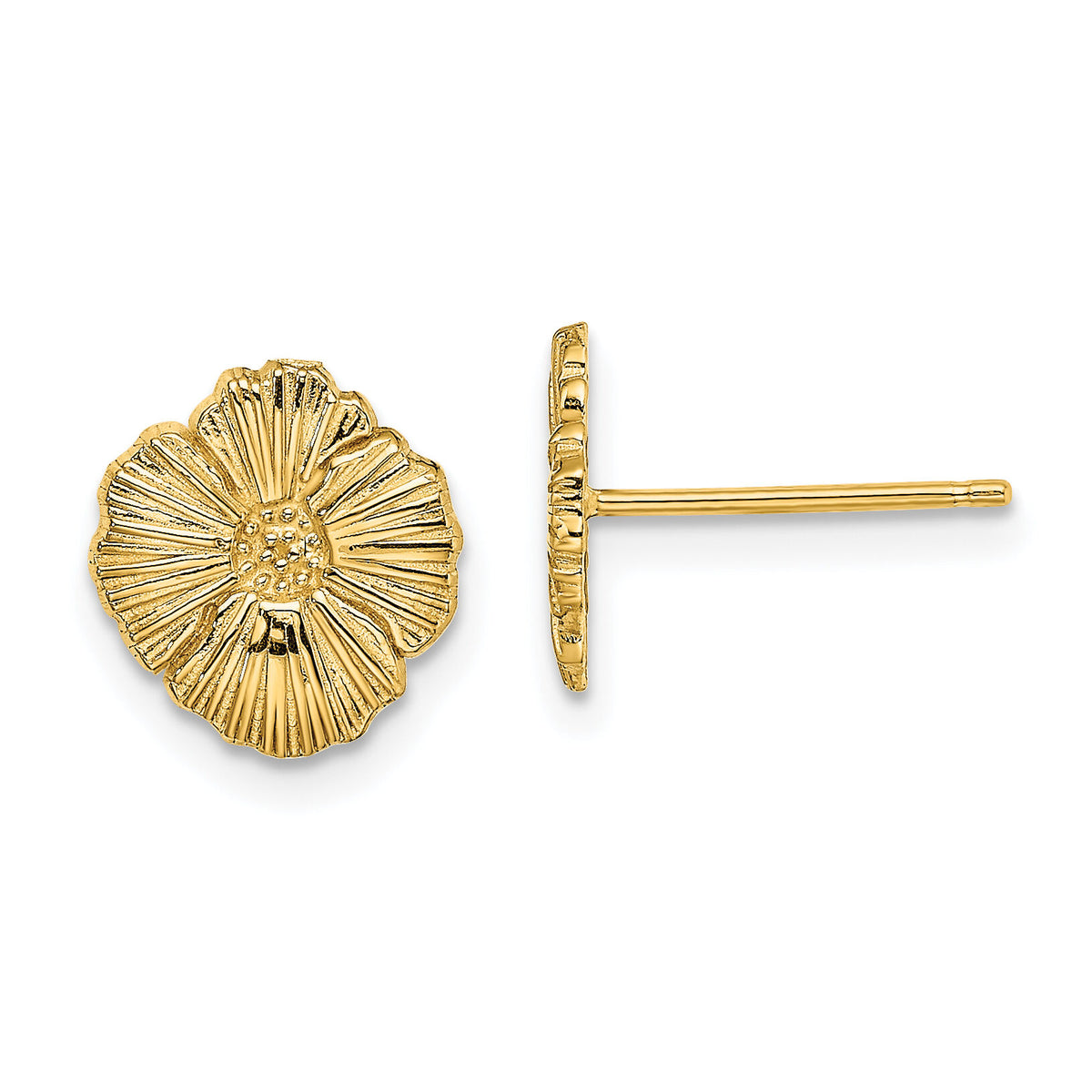 14K Flower Post Earrings-TE720