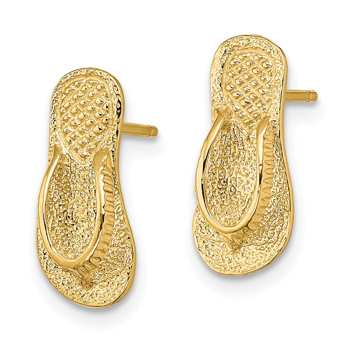 14K Large Flip-Flop Post Earrings-TE728