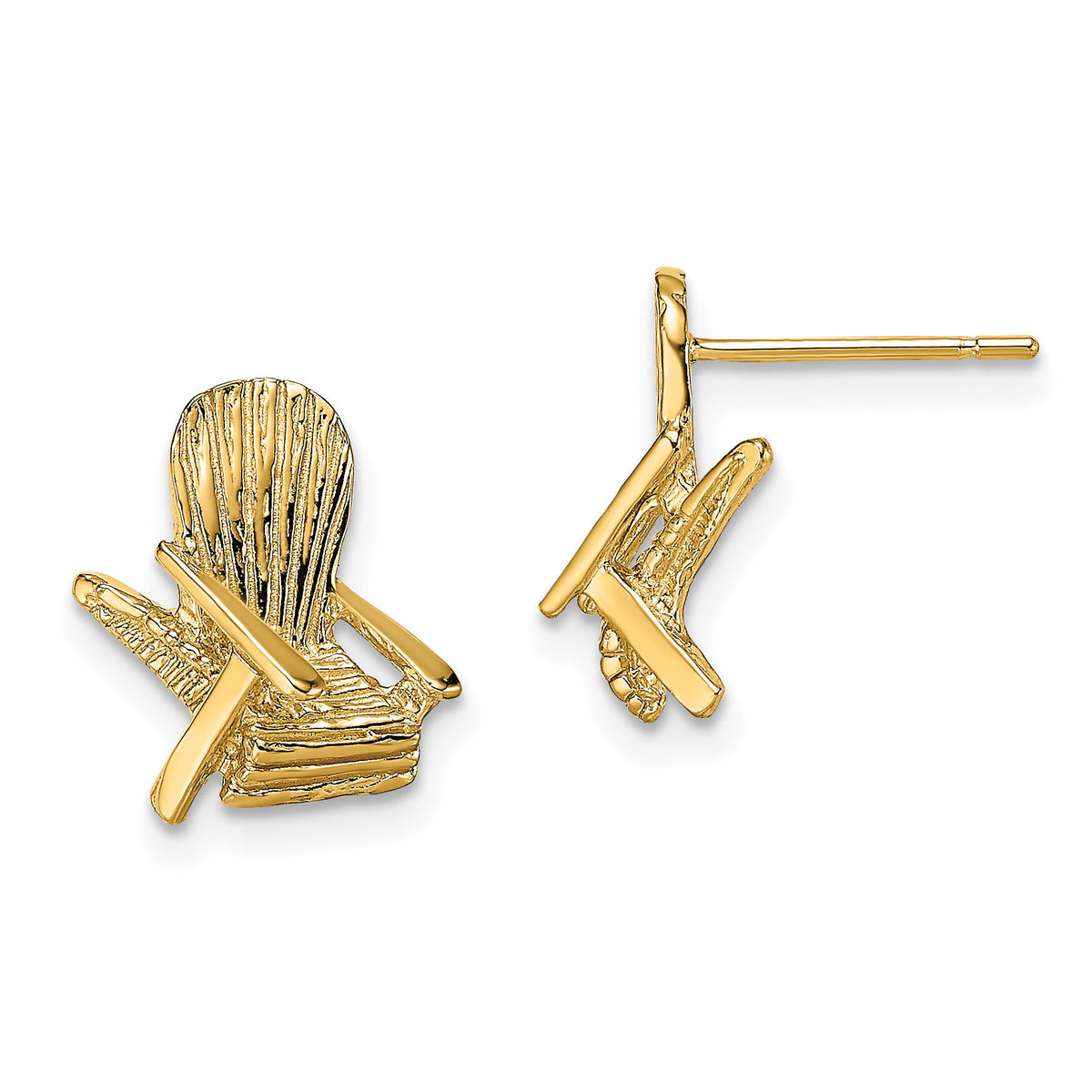 14K 2-D Beach Chair Post Earring-TE739