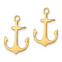 14K Polished  2-D Anchor Post Earrings-TE753