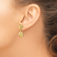 14K Polished Scallop Shell Dangle Earrings-TE754