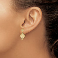 14K Shell and Stingray Post Dangle Earrings-TE759