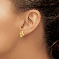 14K Polished Sailboat Post Earrings-TE765