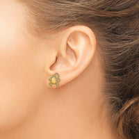 14K 2-D / Polished Crab Post Earrings-TE770