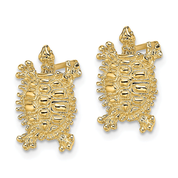14K Land Turtle Post Earrings-TE774