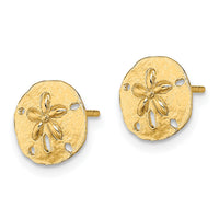 14K Polished Mini Sand Dollar Post Earrings-TE790