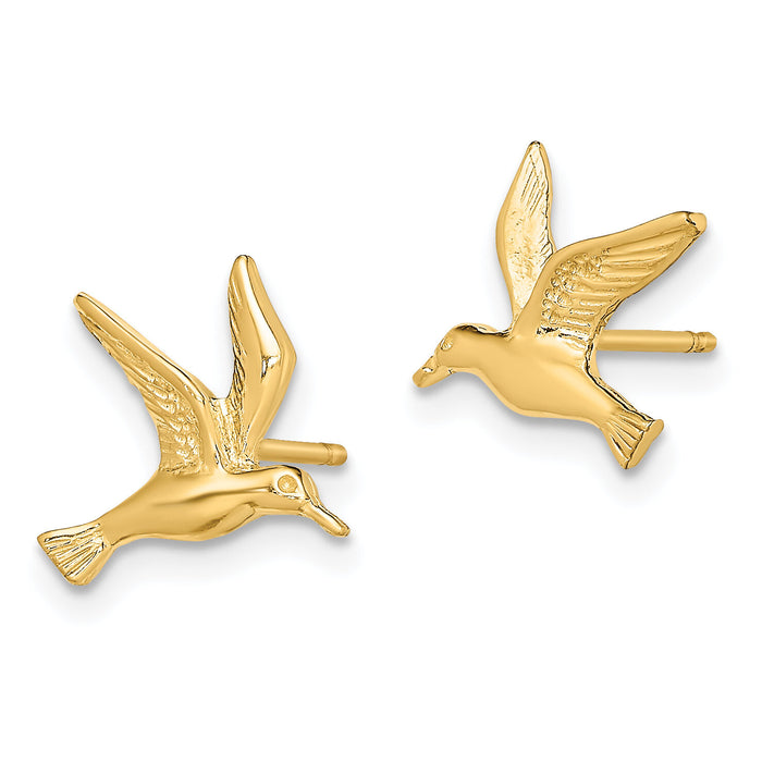 14K Polished Seagull Post Earrings-TE791