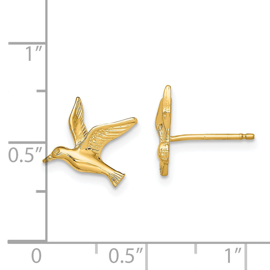 14K Polished Seagull Post Earrings-TE791