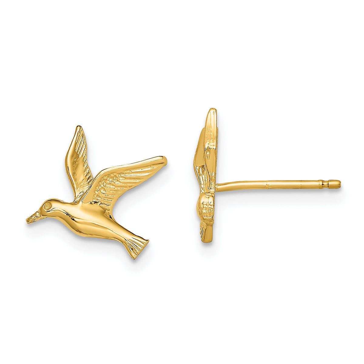 14K Polished Seagull Post Earrings-TE791