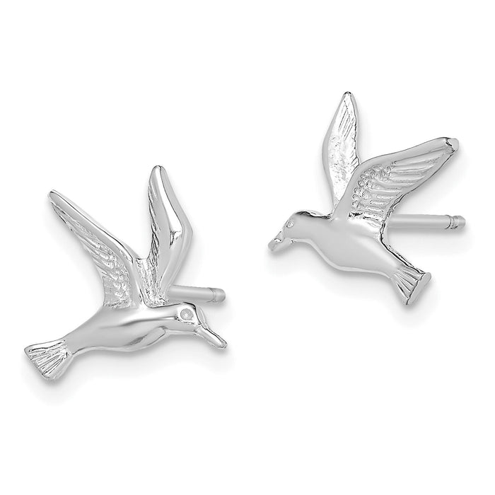14K White Gold Polished Seagull Post Earrings-TE791W